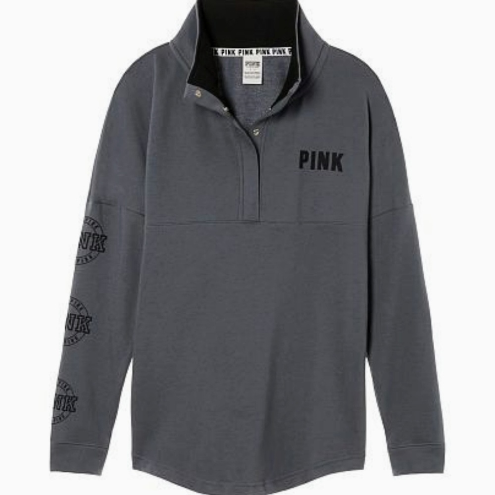 PINK VS Quarter Snap Varsity Sweatshirt
